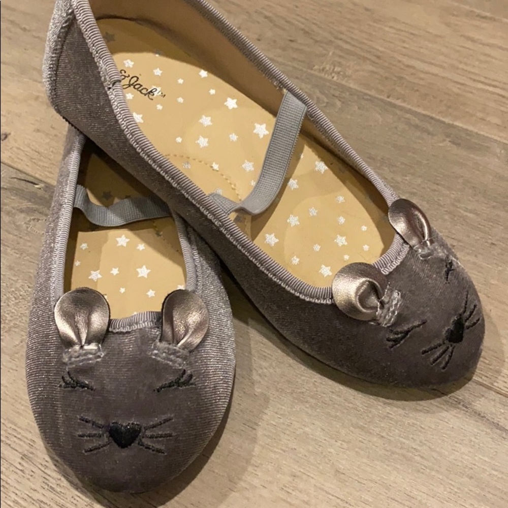 NWOT Cat & Jack Velvet Mice Girls Flats